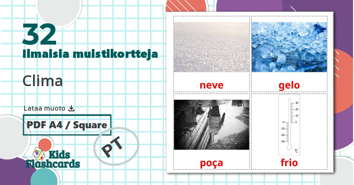 32 Clima lasten kuvakortit