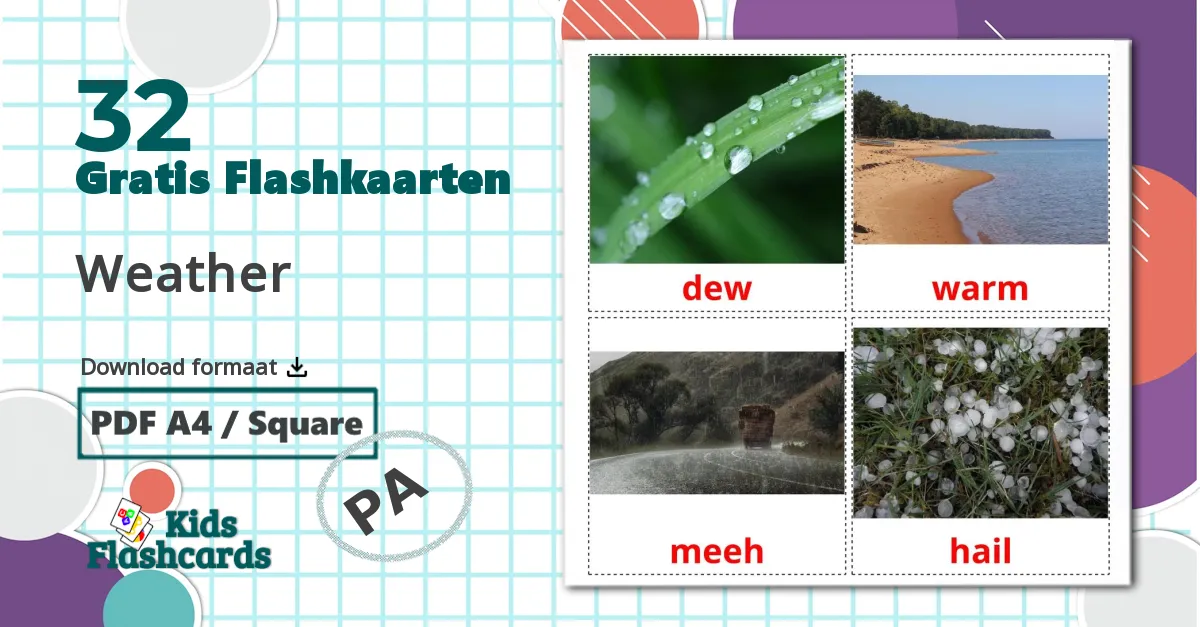 32 Weer Leerkaarten voor kinderen