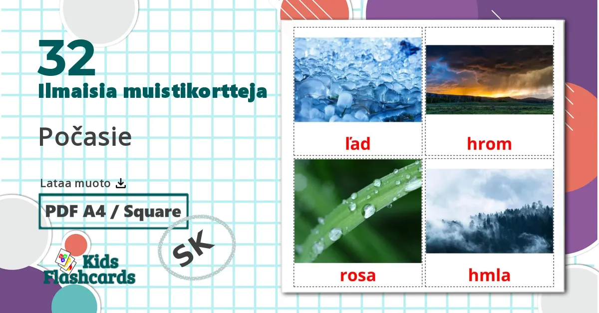 32 Počasie lasten kuvakortit