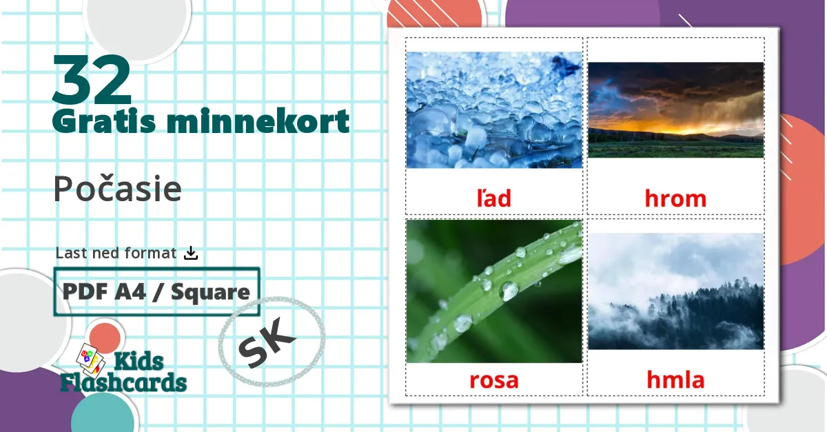 32 Počasie bildekort