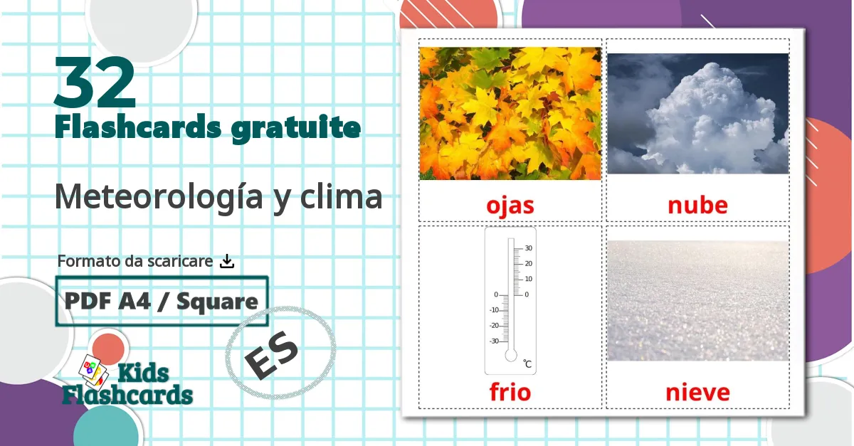 32 flashcards di Meteorología y clima