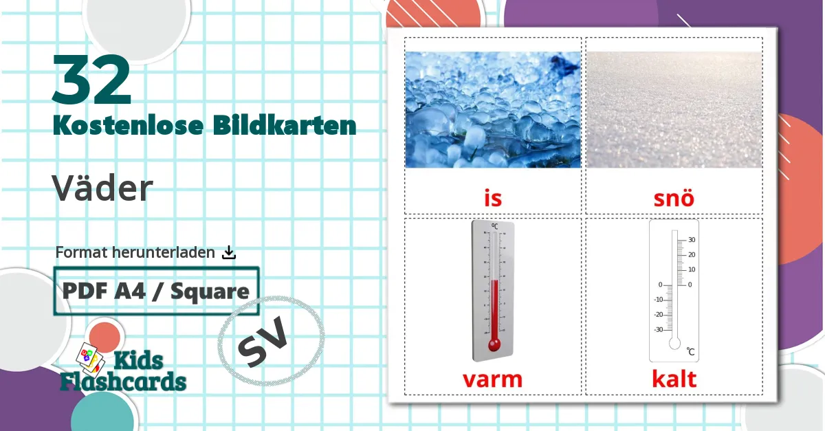 32 Bildkarten für Väder