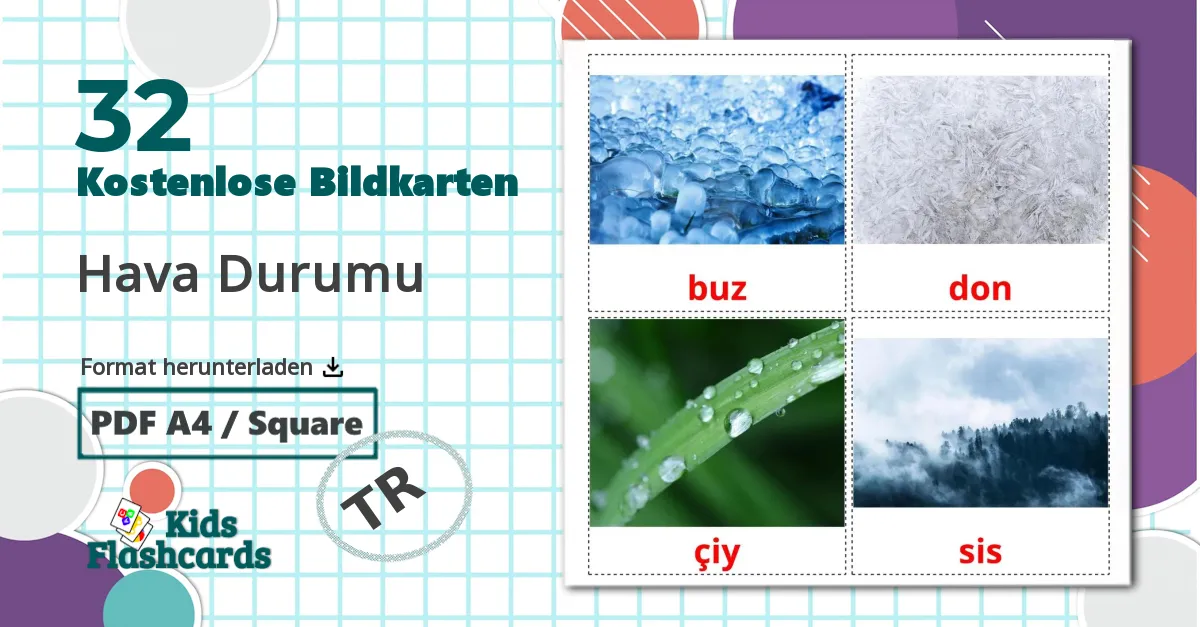 32 Bildkarten für Hava Durumu