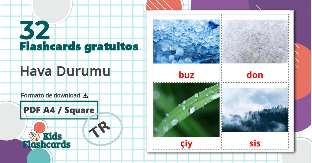 32 Flashcards de Hava Durumu