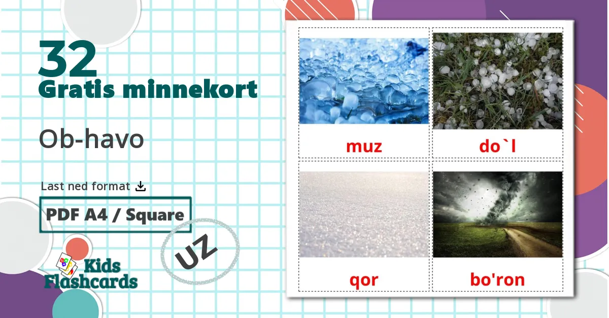 32 Ob-havo bildekort