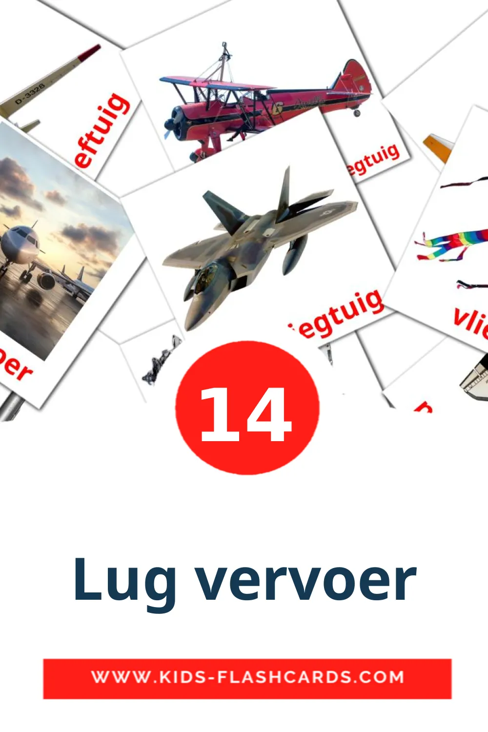 14 Lug vervoer Picture Cards for Kindergarden in afrikaans