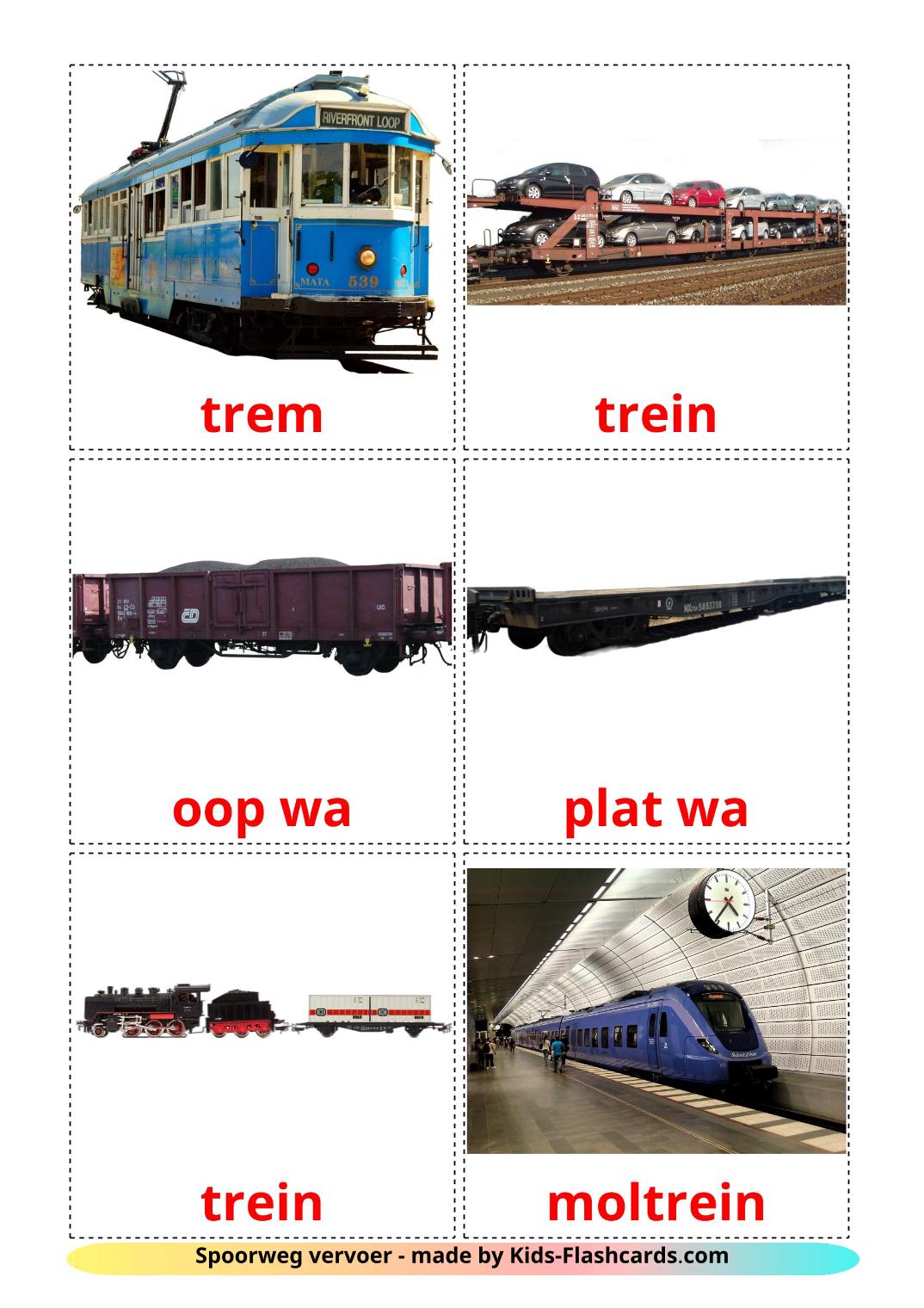 Rail transport - 18 Free Printable afrikaans Flashcards 