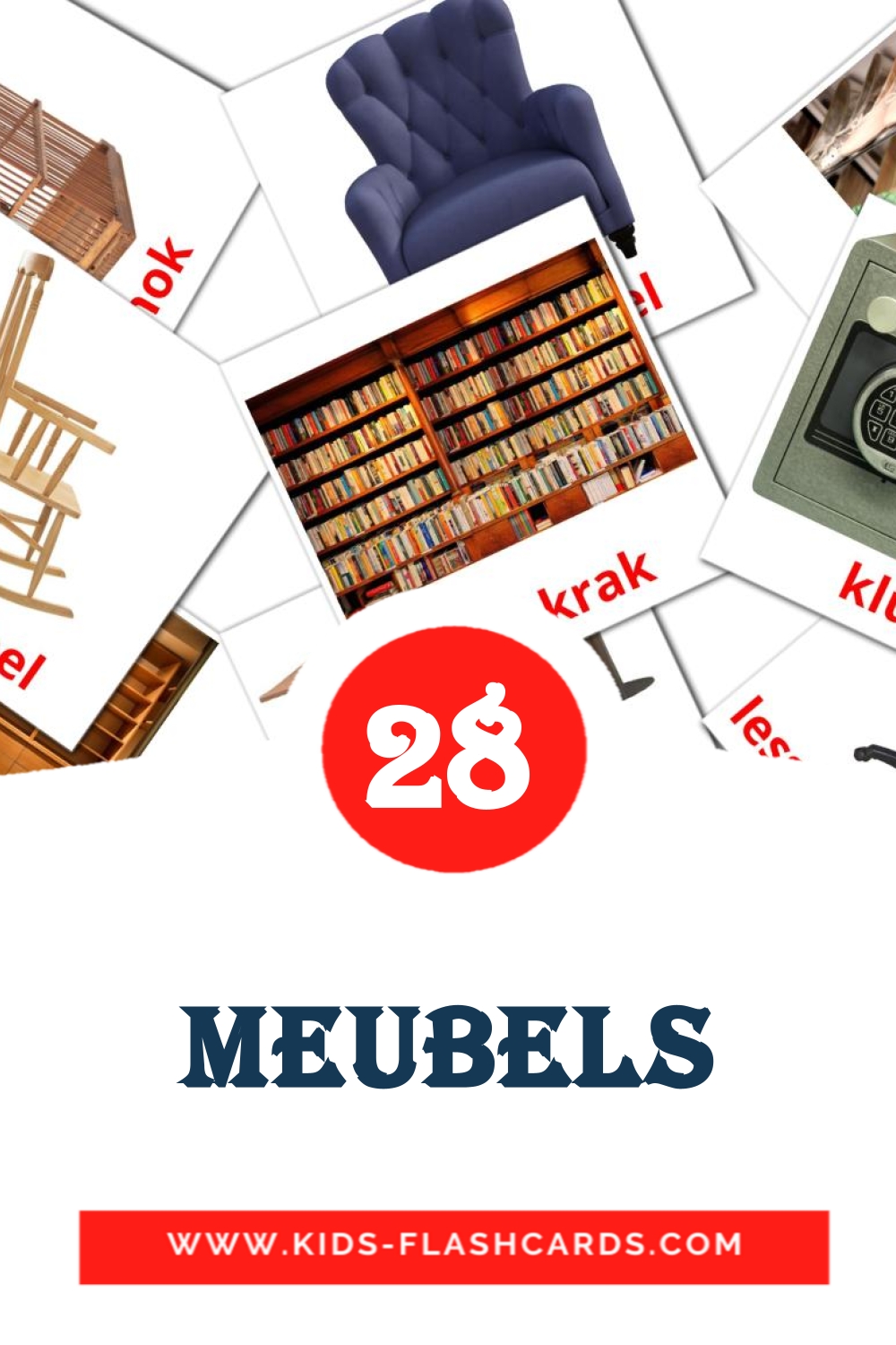 31 Meubels Picture Cards for Kindergarden in afrikaans