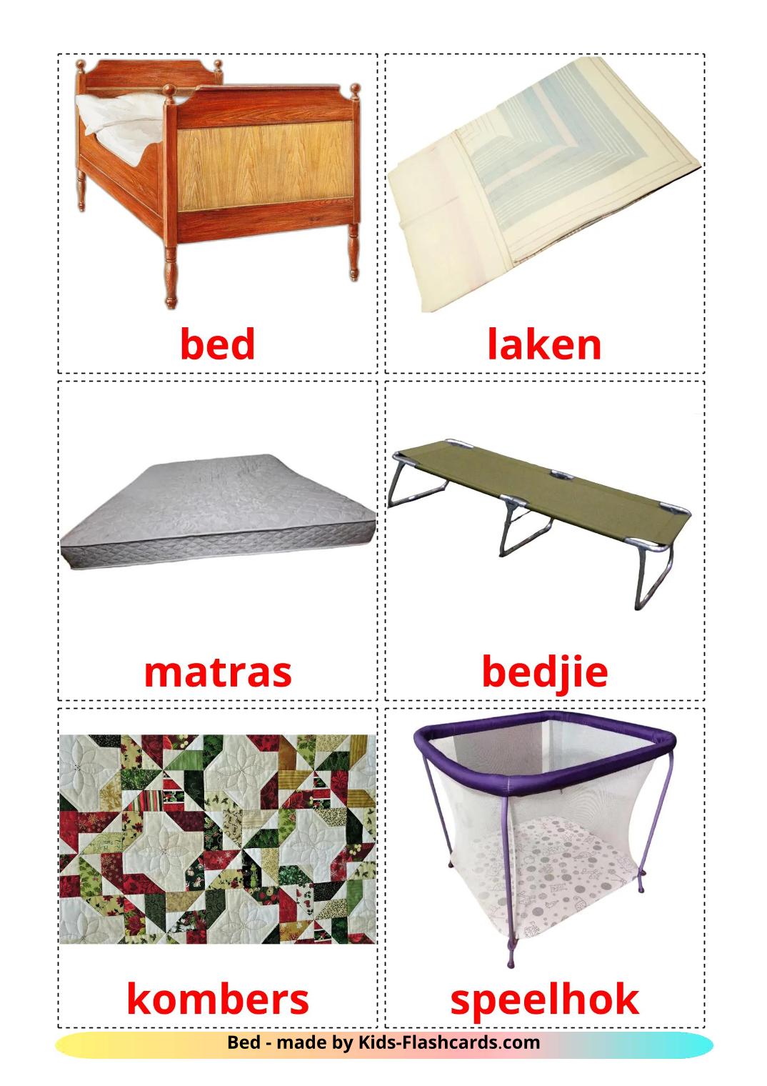 Bed - 15 Free Printable afrikaans Flashcards 