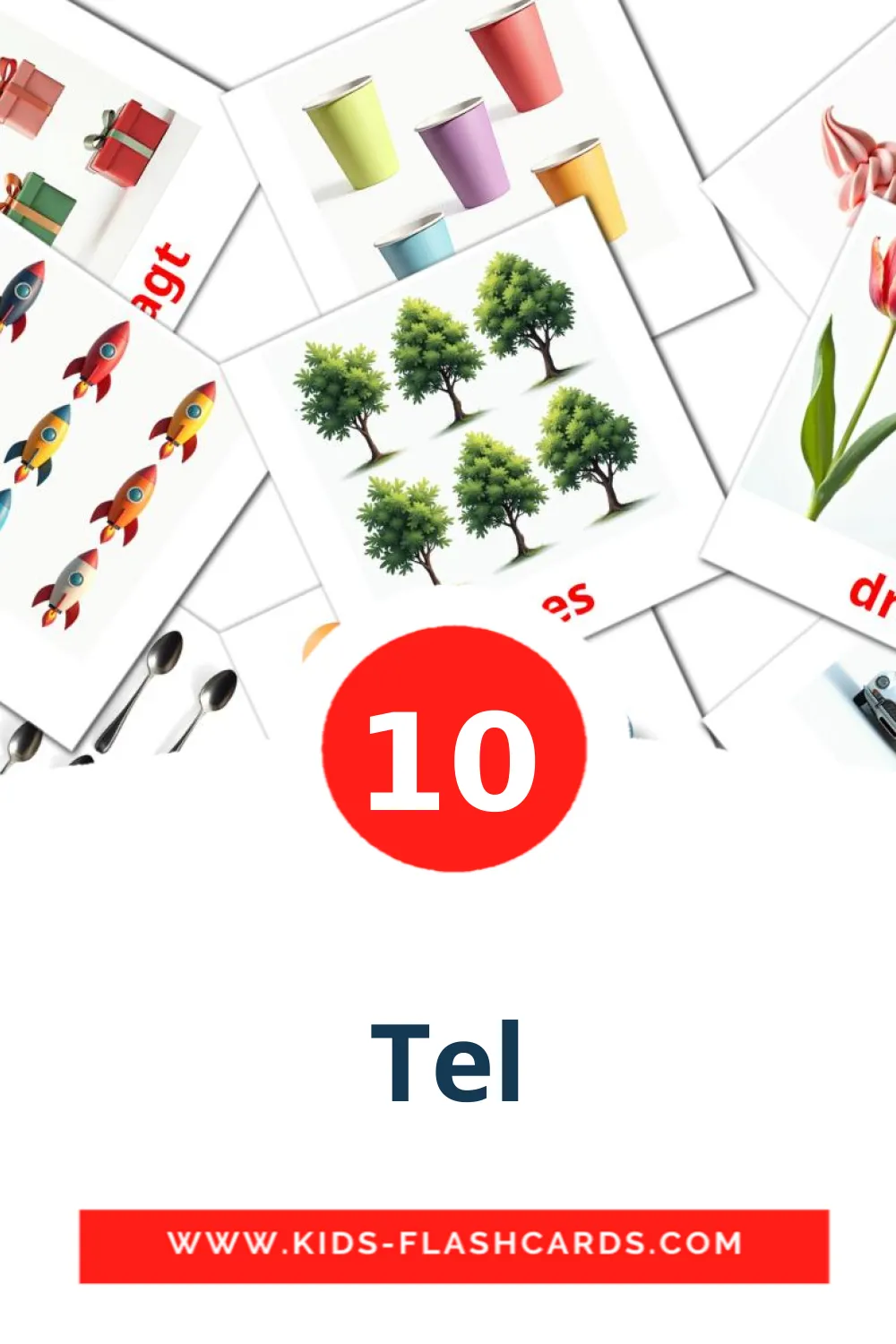 10 Tel Picture Cards for Kindergarden in afrikaans