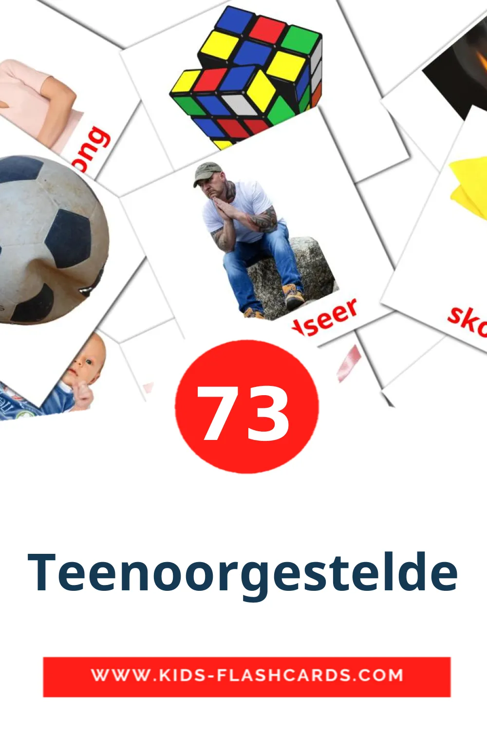 73 carte illustrate di Teenoorgestelde per la scuola materna in afrikaans