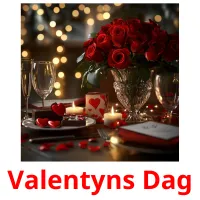 Valentyns Dag flashcards illustrate