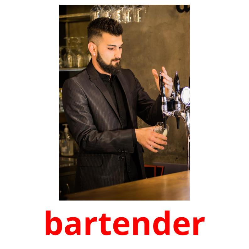 bartender Bildkarteikarten