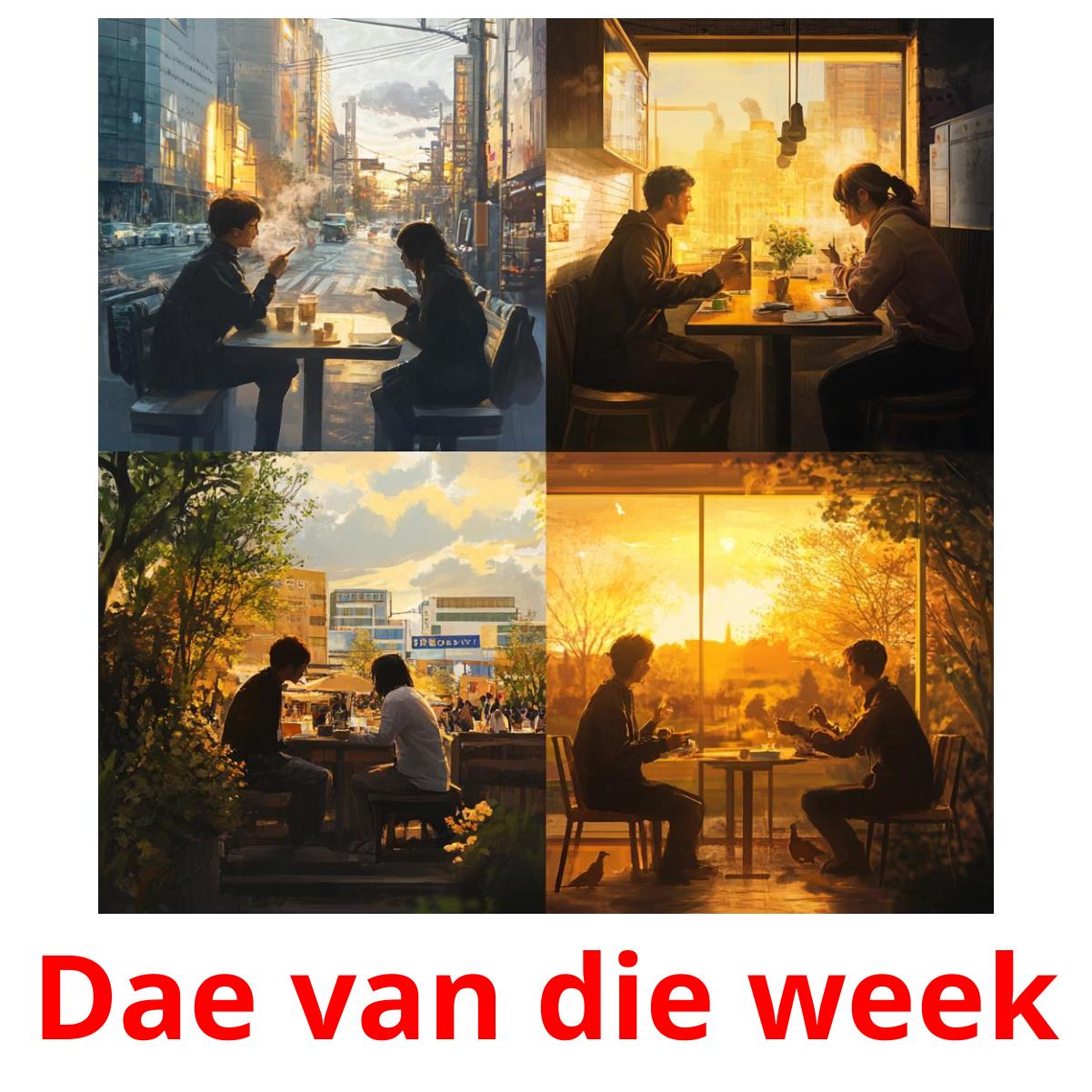 Dae van die week ansichtkaarten