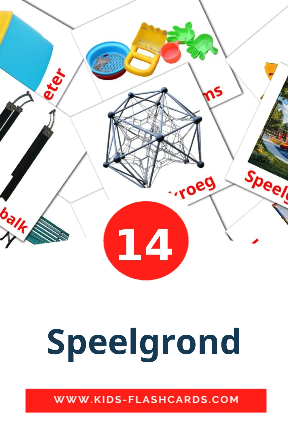 13 Speelgrond Picture Cards for Kindergarden in afrikaans