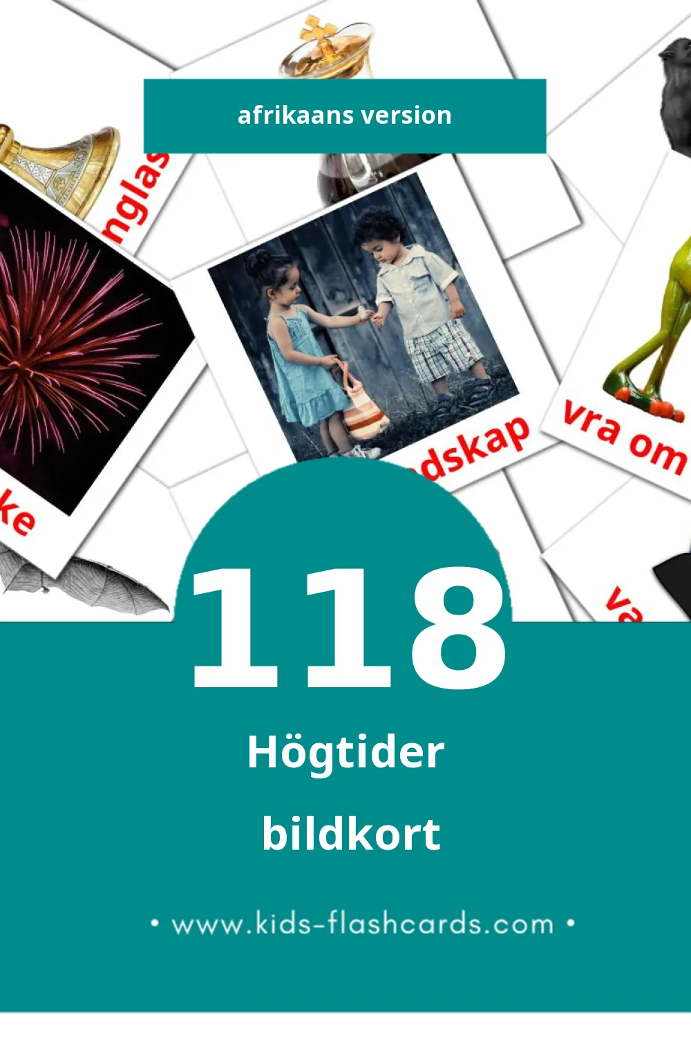 Visuella Vakansie för småbarn (118 bildkort för barn på Afrikaans)