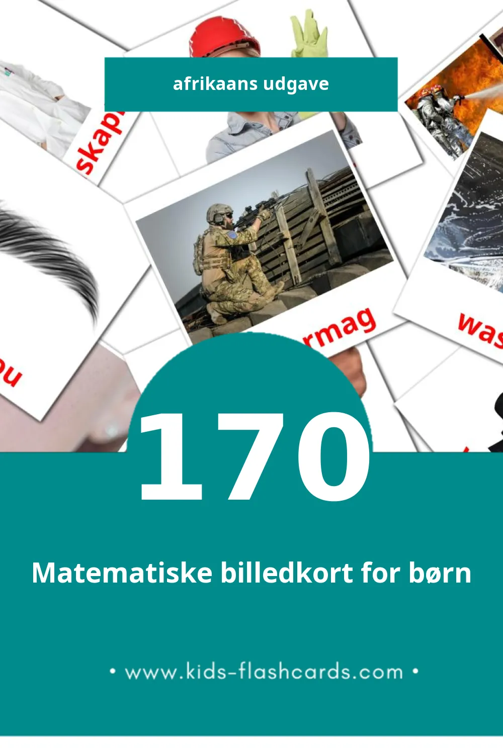Visuelle billedkort for børn om Mense til småbørn (170 kort på Afrikaans)