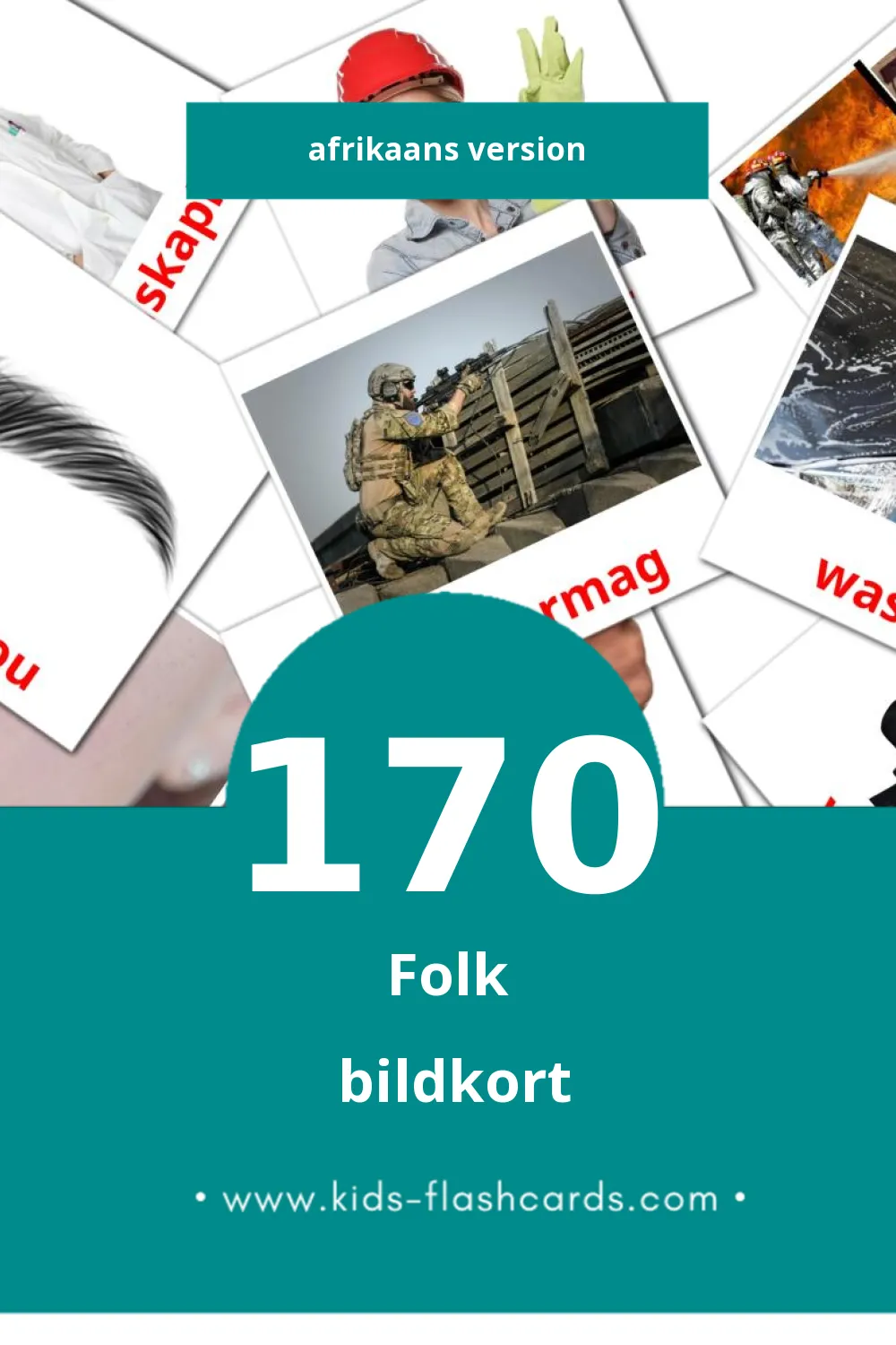 Visuella Mense för småbarn (170 bildkort för barn på Afrikaans)