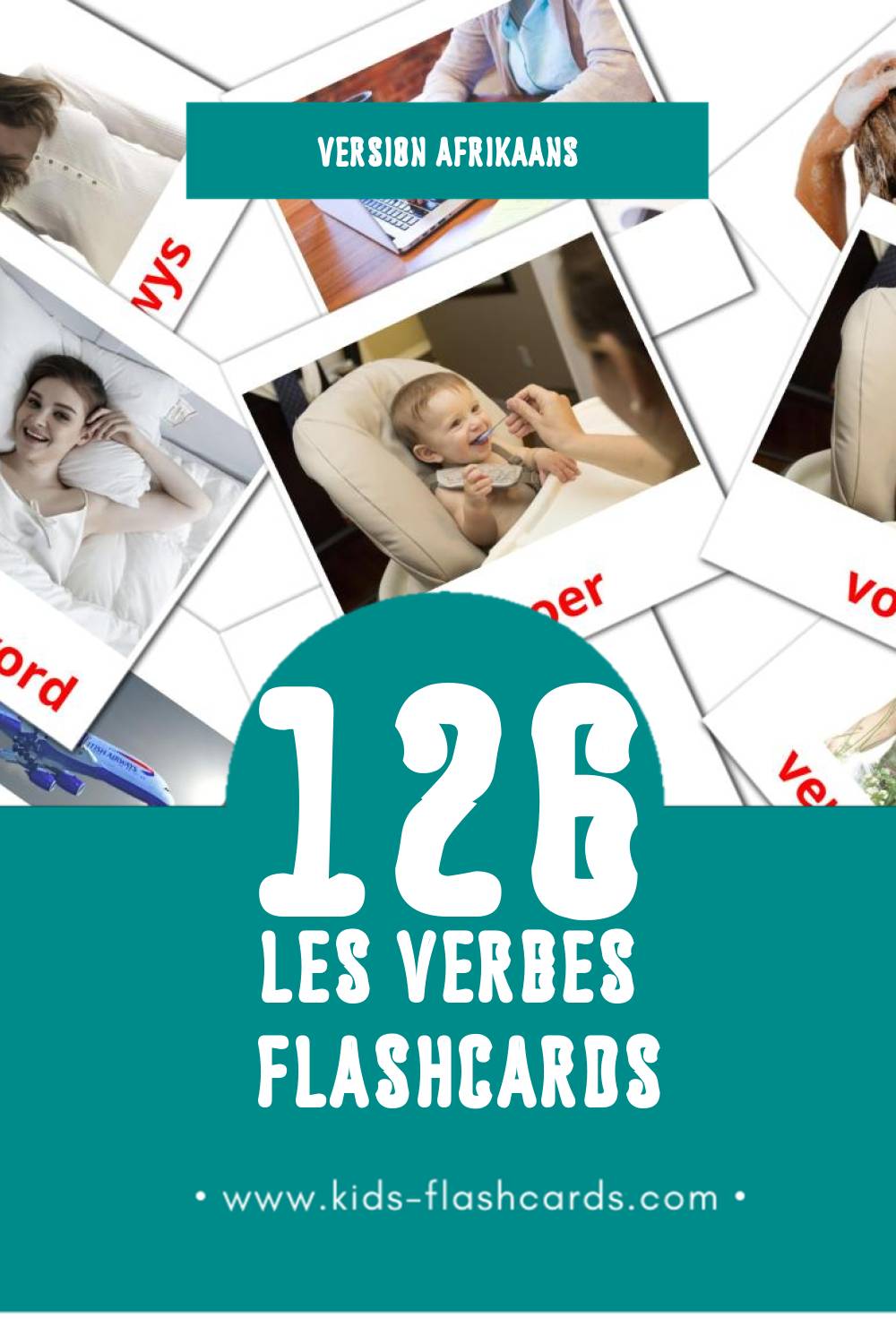 Flashcards Visual Werkwoorde pour les tout-petits (76 cartes en Afrikaans)