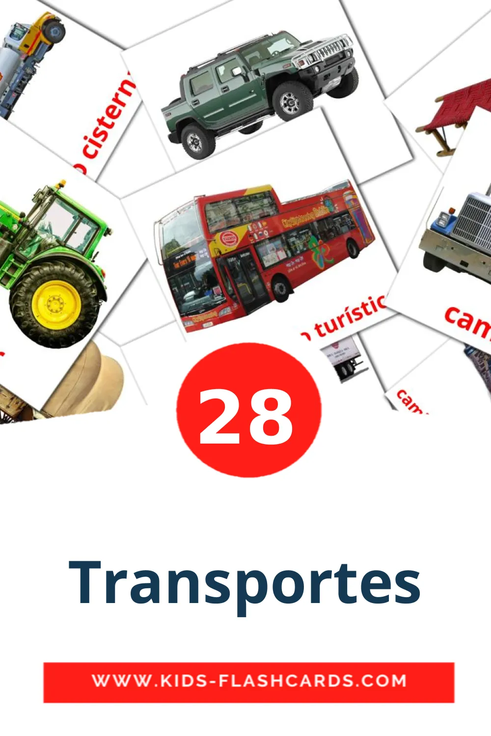 Transportes на амхарском для Детского Сада (28 карточек)