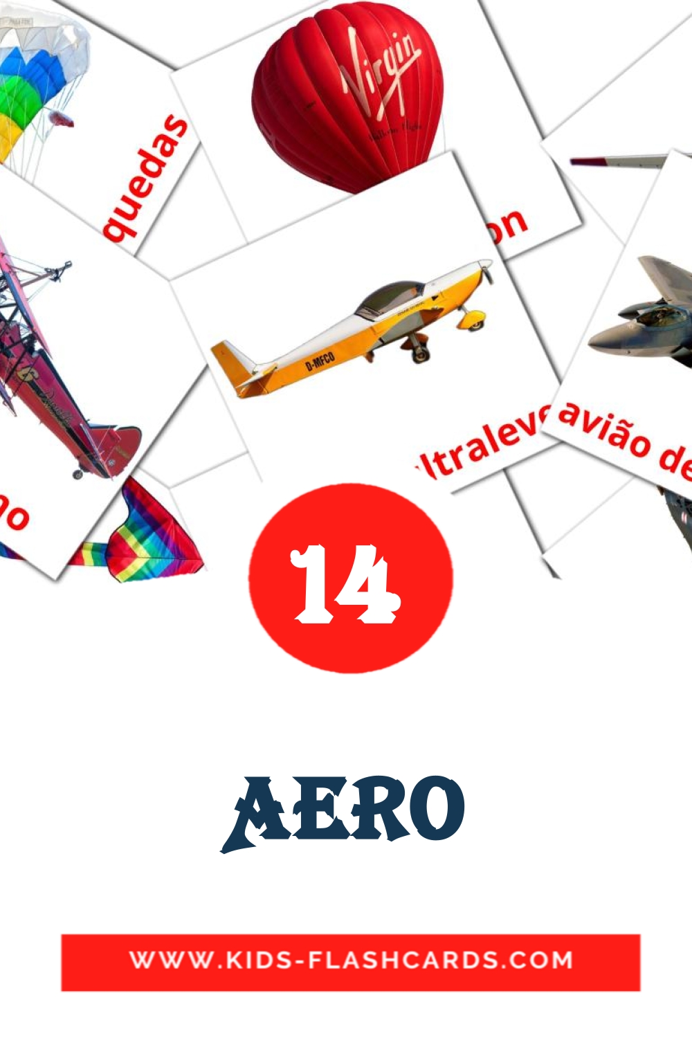 14 Aero Picture Cards for Kindergarden in amharic