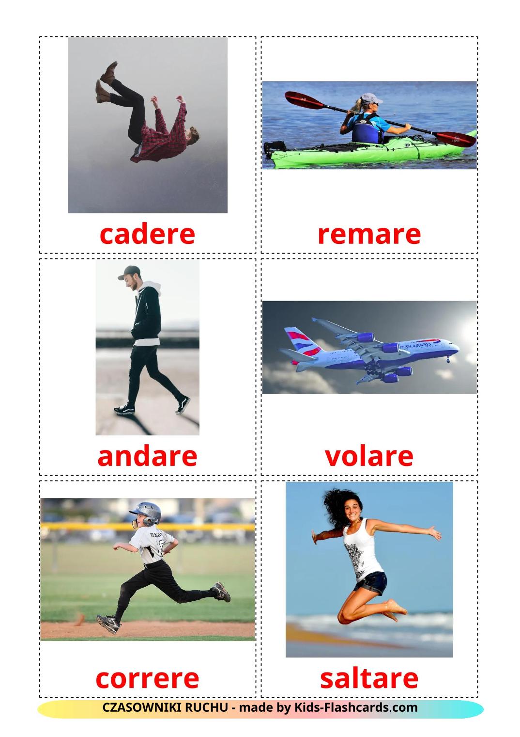 Movement verbs - 20 Free Printable amharic Flashcards 