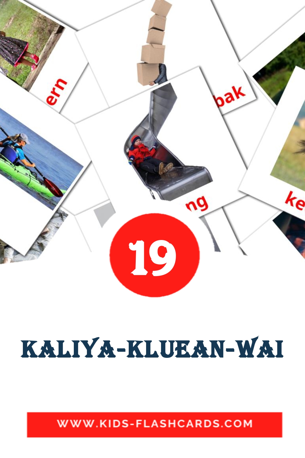 19 cartes illustrées de Kaliya-kluean-wai pour la maternelle en amharique
