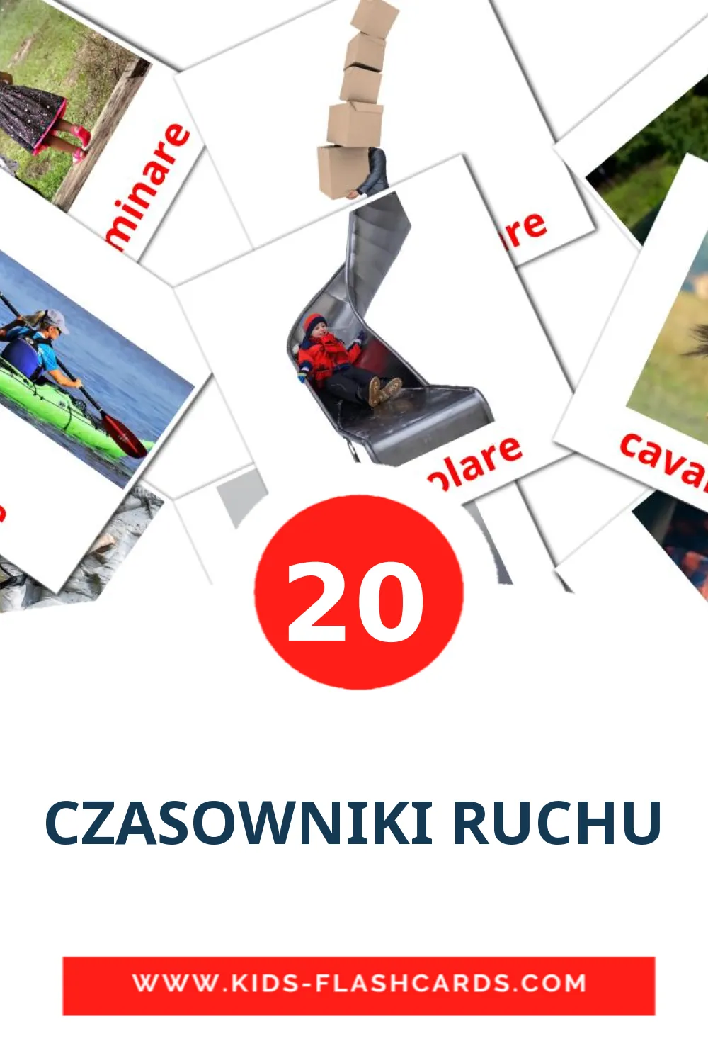 20 CZASOWNIKI RUCHU Picture Cards for Kindergarden in amharic