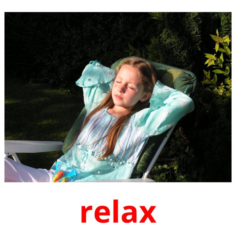 relax picture flashcards