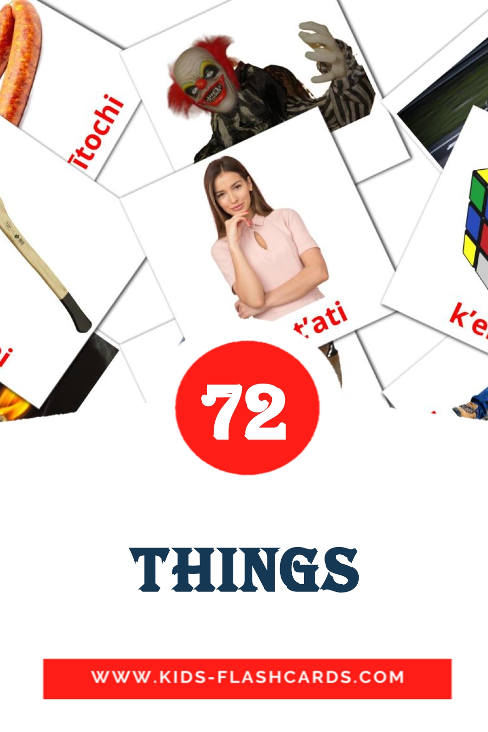 72 tarjetas didacticas de things para el jardín de infancia en amhárico