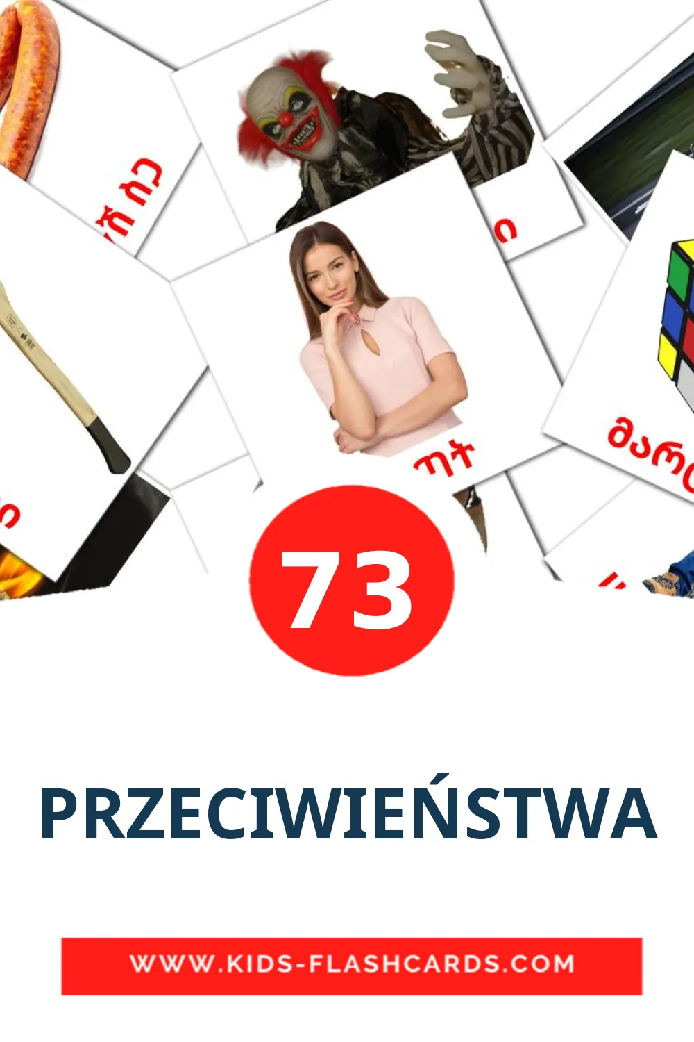 73 PRZECIWIEŃSTWA Bildkarten für den Kindergarten auf Amharische