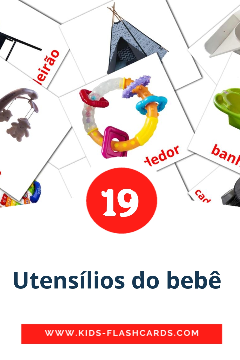 19 carte illustrate di Utensílios do bebê  per la scuola materna in amárica