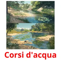 Corsi d'acqua flashcards illustrate