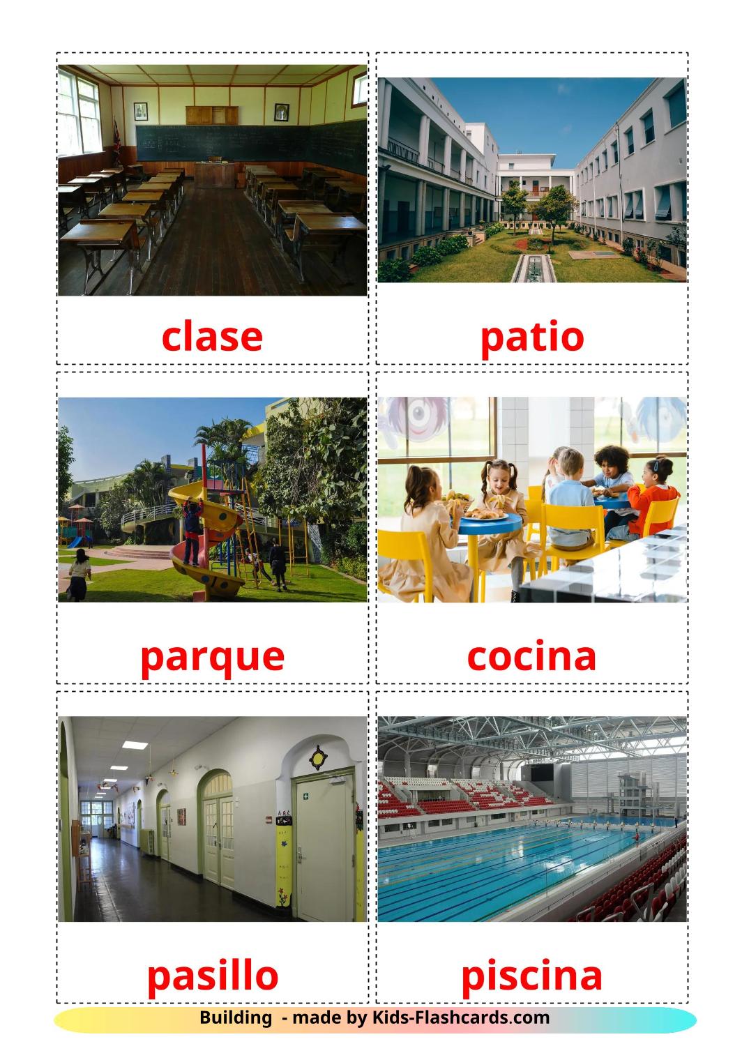 Edifício escolar - 18 Flashcards ahmáricoes gratuitos para impressão