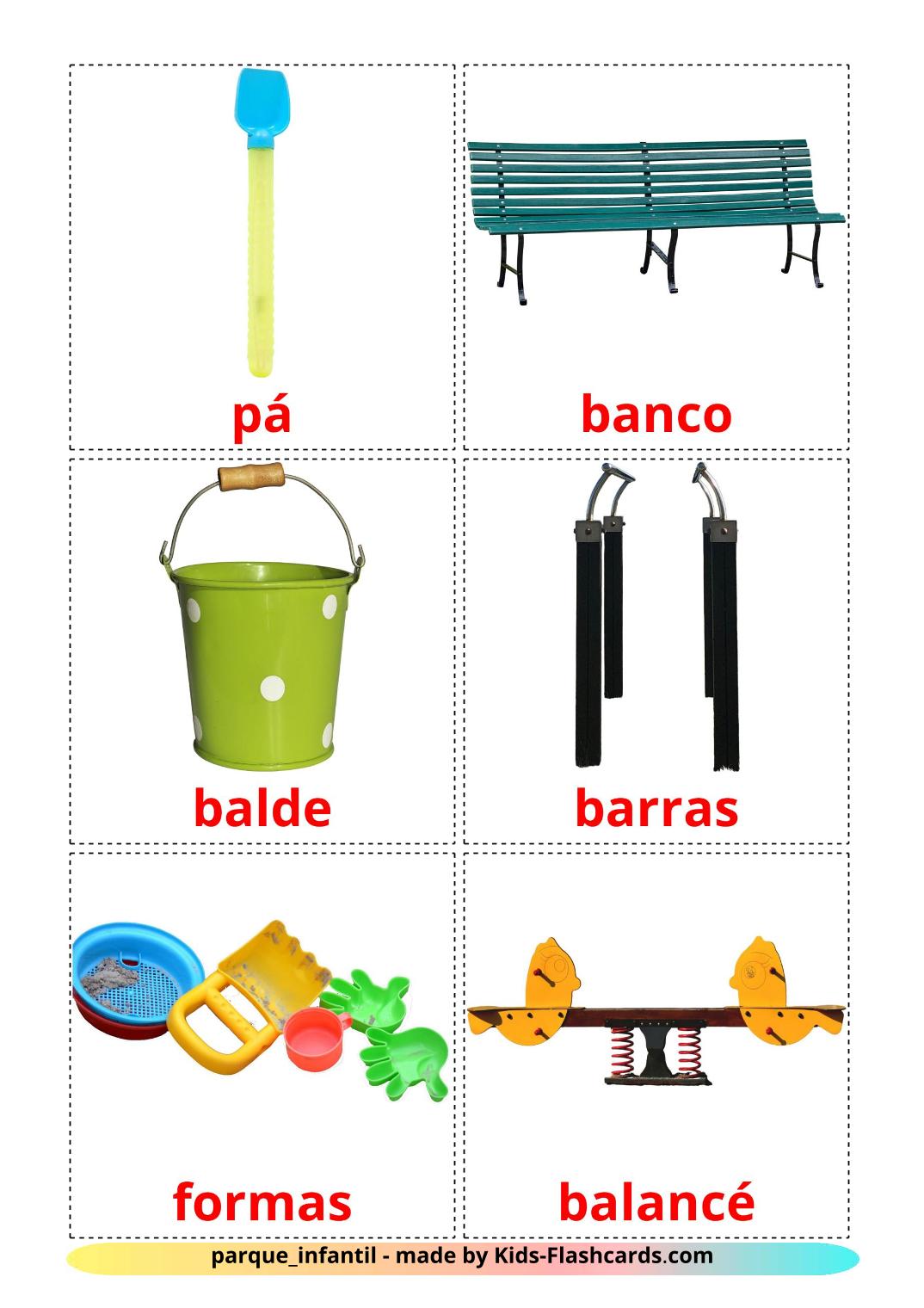 Parque Infantil - 13 Flashcards ahmáricoes gratuitos para impressão