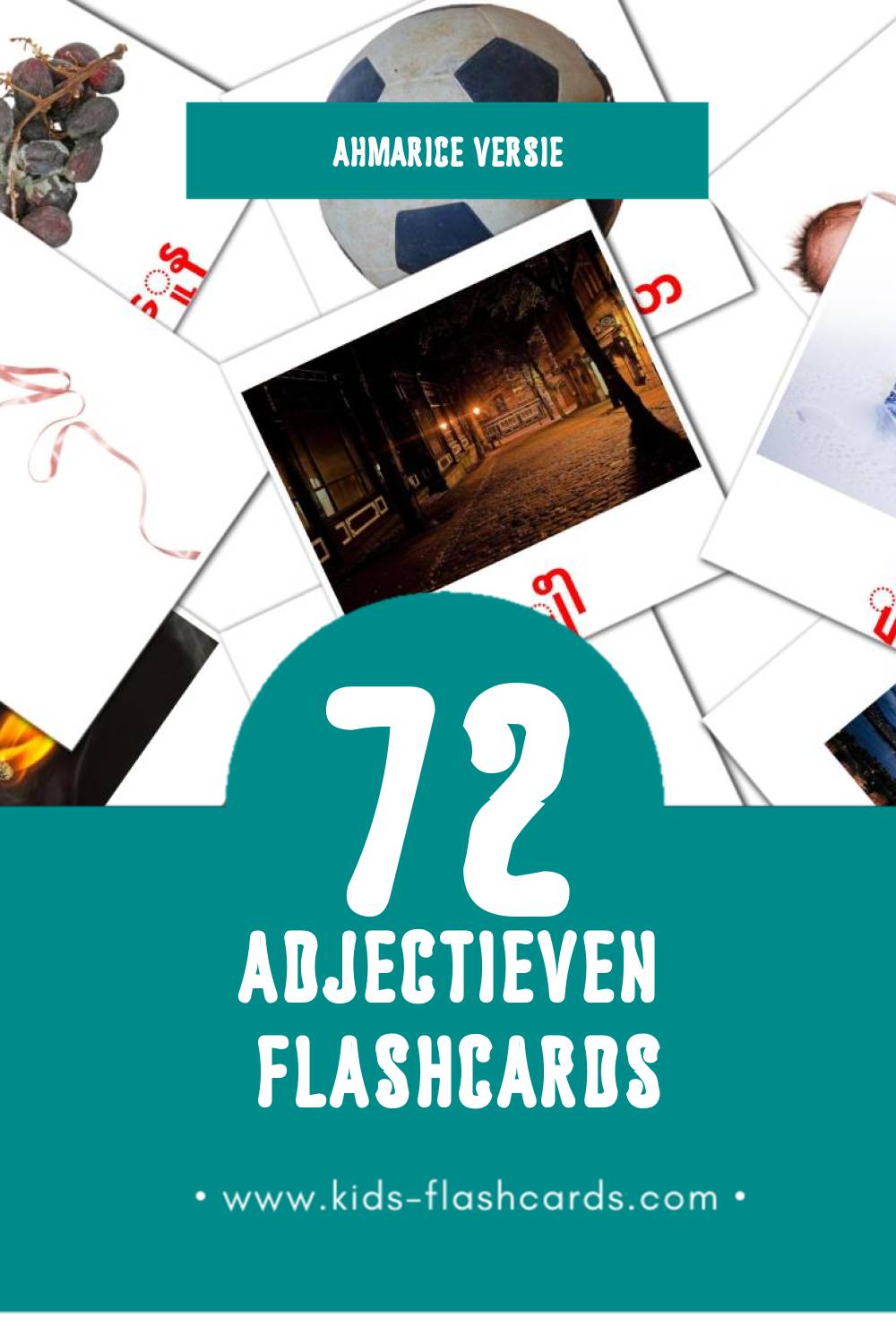Visuele things Flashcards voor Kleuters (72 kaarten in het Ahmaric)