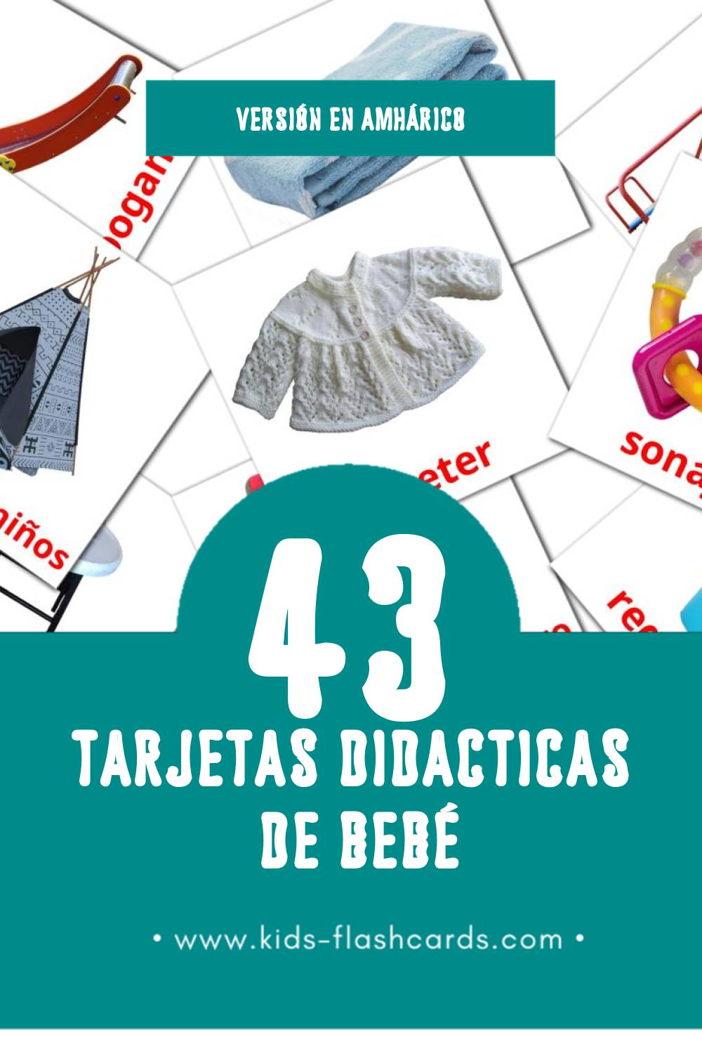 Tarjetas visuales de Bebê  para niños pequeños (32 tarjetas en Amhárico)