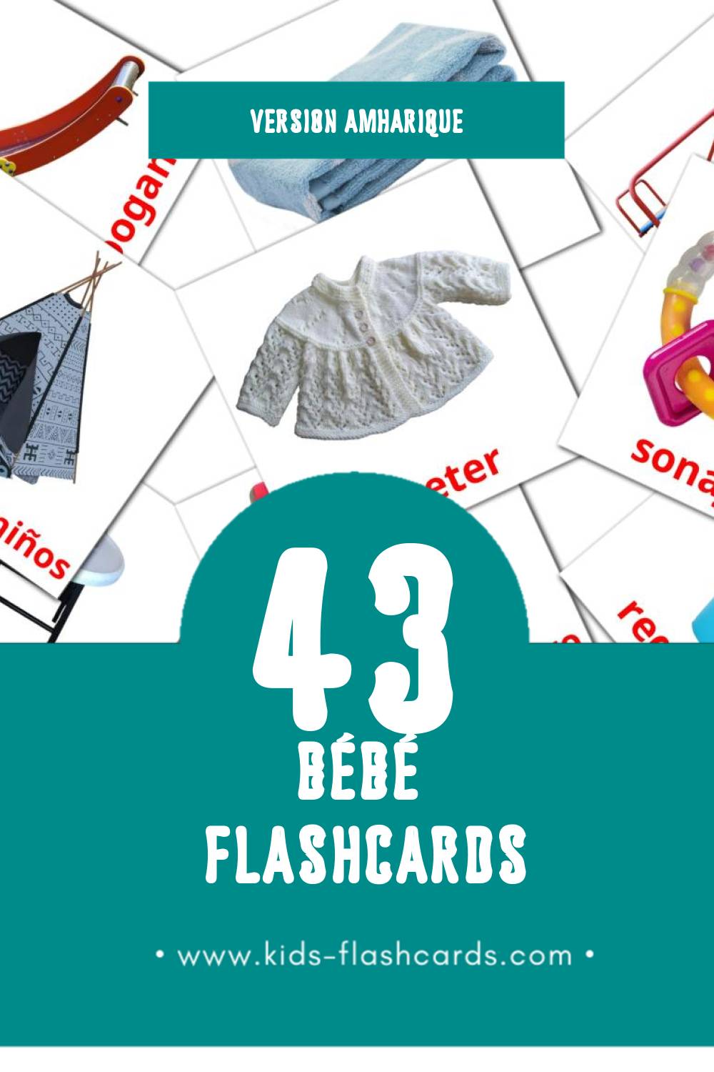 Flashcards Visual Bebê  pour les tout-petits (32 cartes en Amharique)
