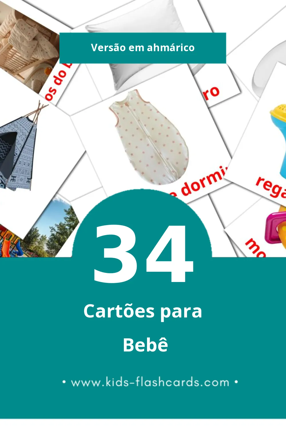 Flashcards de Bebê  Visuais para Toddlers (34 cartões em Ahmárico)