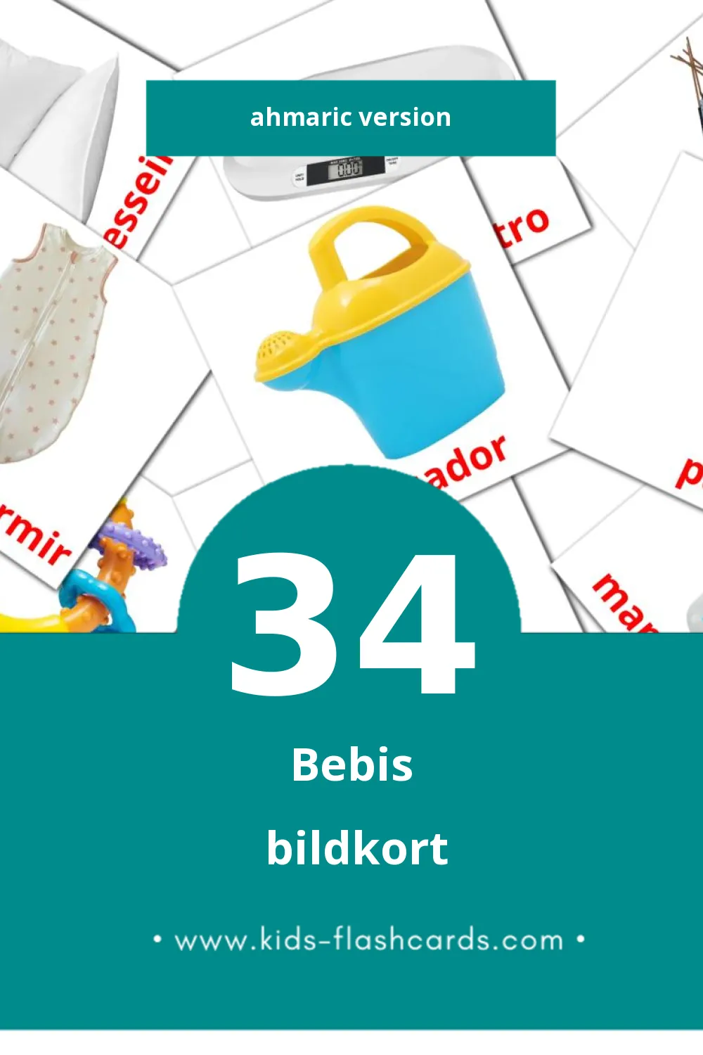 Visuella Bebê  för småbarn (34 bildkort för barn på Ahmaric)