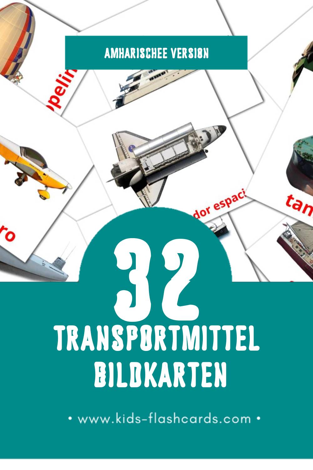 Visual Transportes  Flashcards für Kleinkinder (41 Karten in Amharische)
