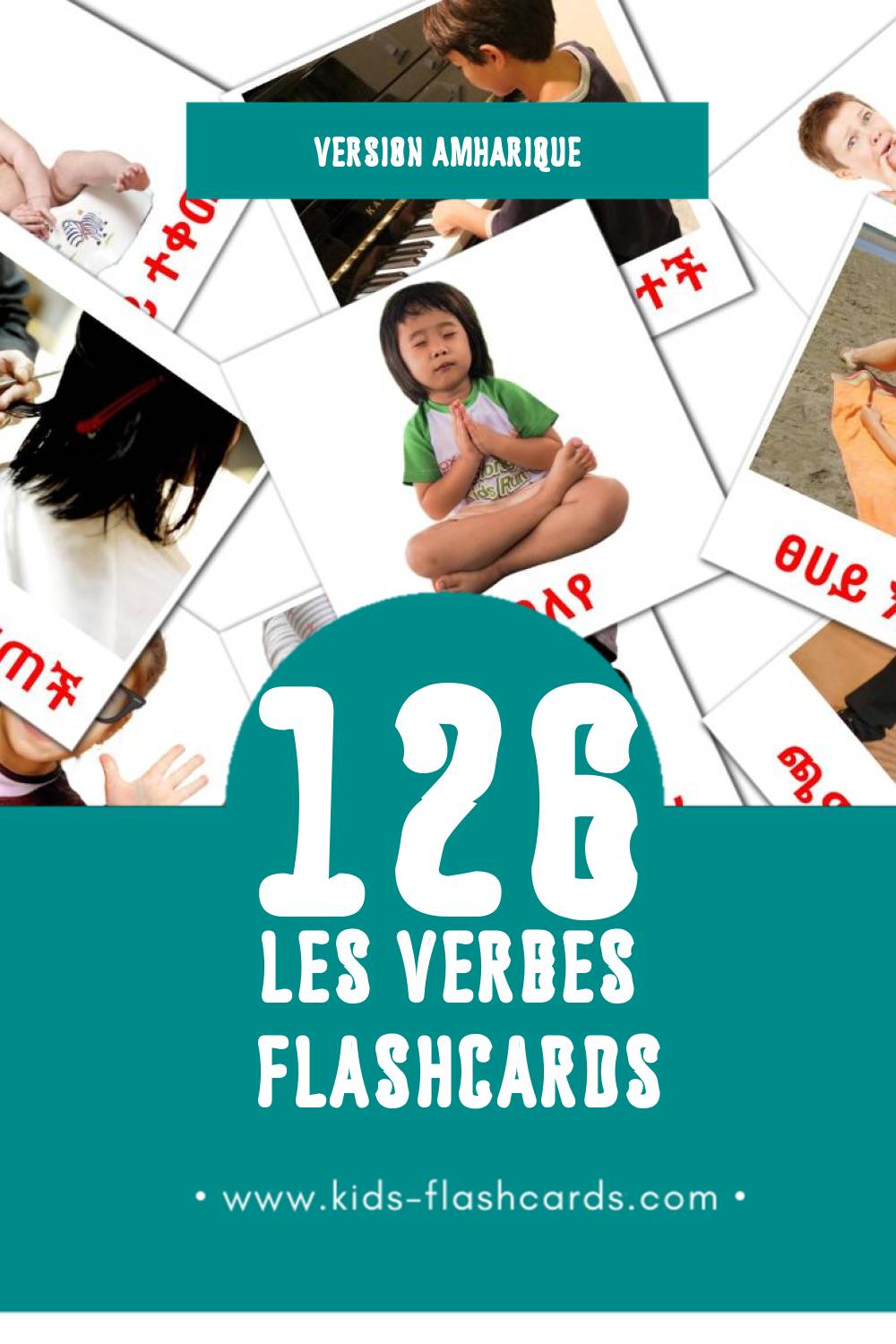 Flashcards Visual ግሦች pour les tout-petits (126 cartes en Amharique)