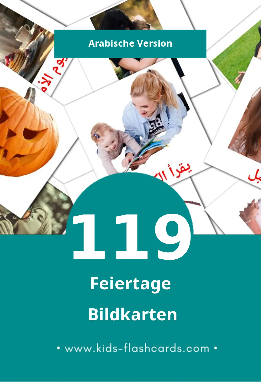 Visual العطلة Flashcards für Kleinkinder (119 Karten in Arabisch)