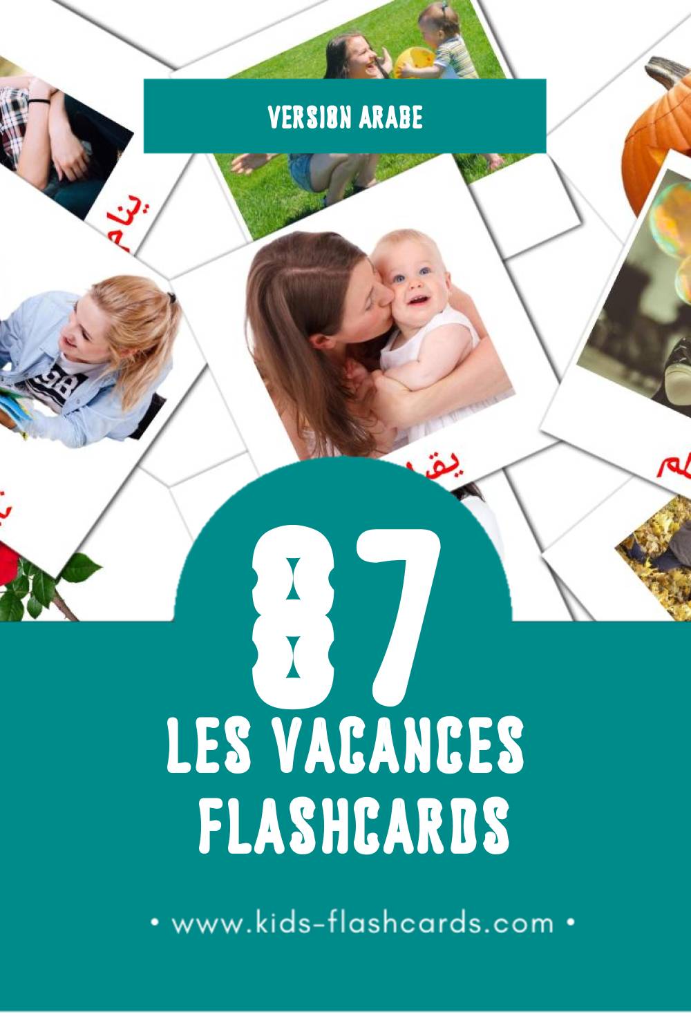 Flashcards Visual العطلة pour les tout-petits (25 cartes en Arabe)