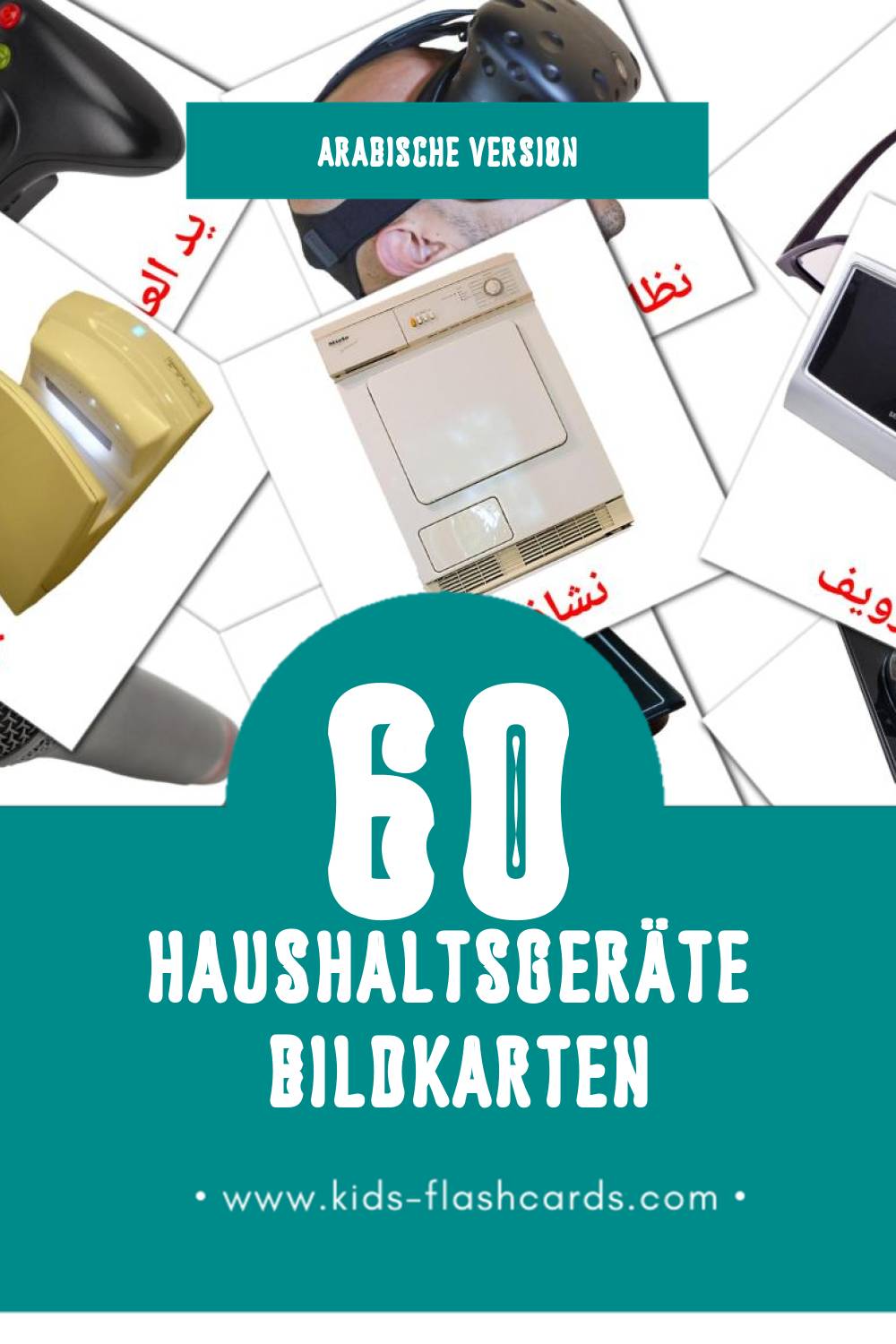 Visual أجهزة منزلية Flashcards für Kleinkinder (60 Karten in Arabisch)