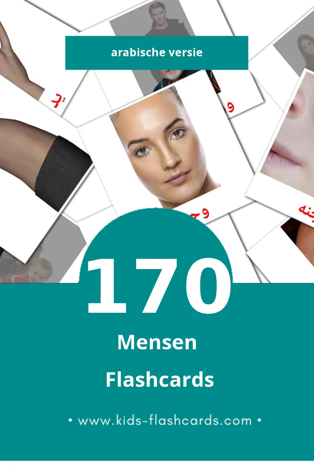 Visuele الناس Flashcards voor Kleuters (170 kaarten in het Arabisch)