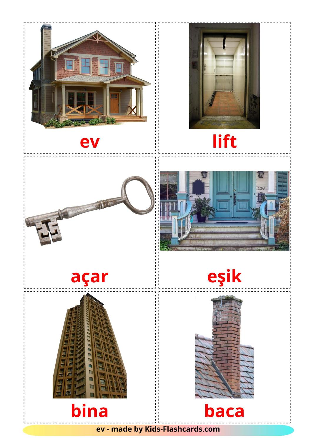 House - 25 Free Printable azerbaijani Flashcards 