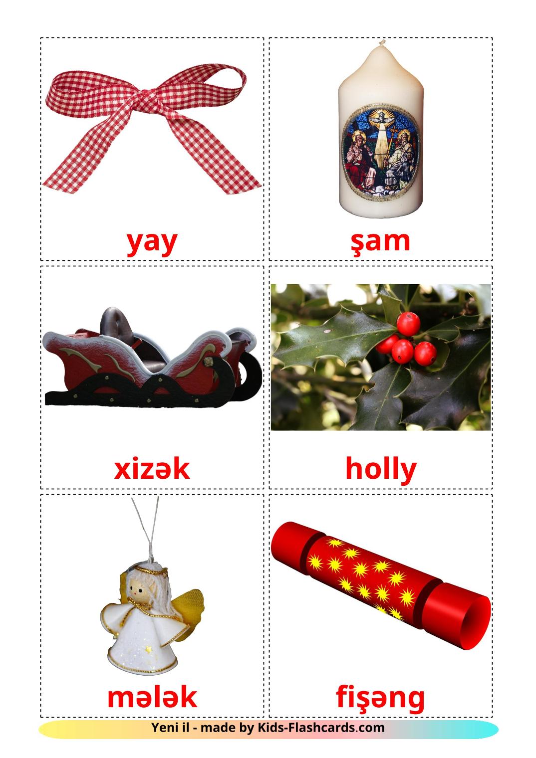 Christmas - 28 Free Printable afrikaans Flashcards 