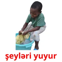 şeyləri yuyur picture flashcards