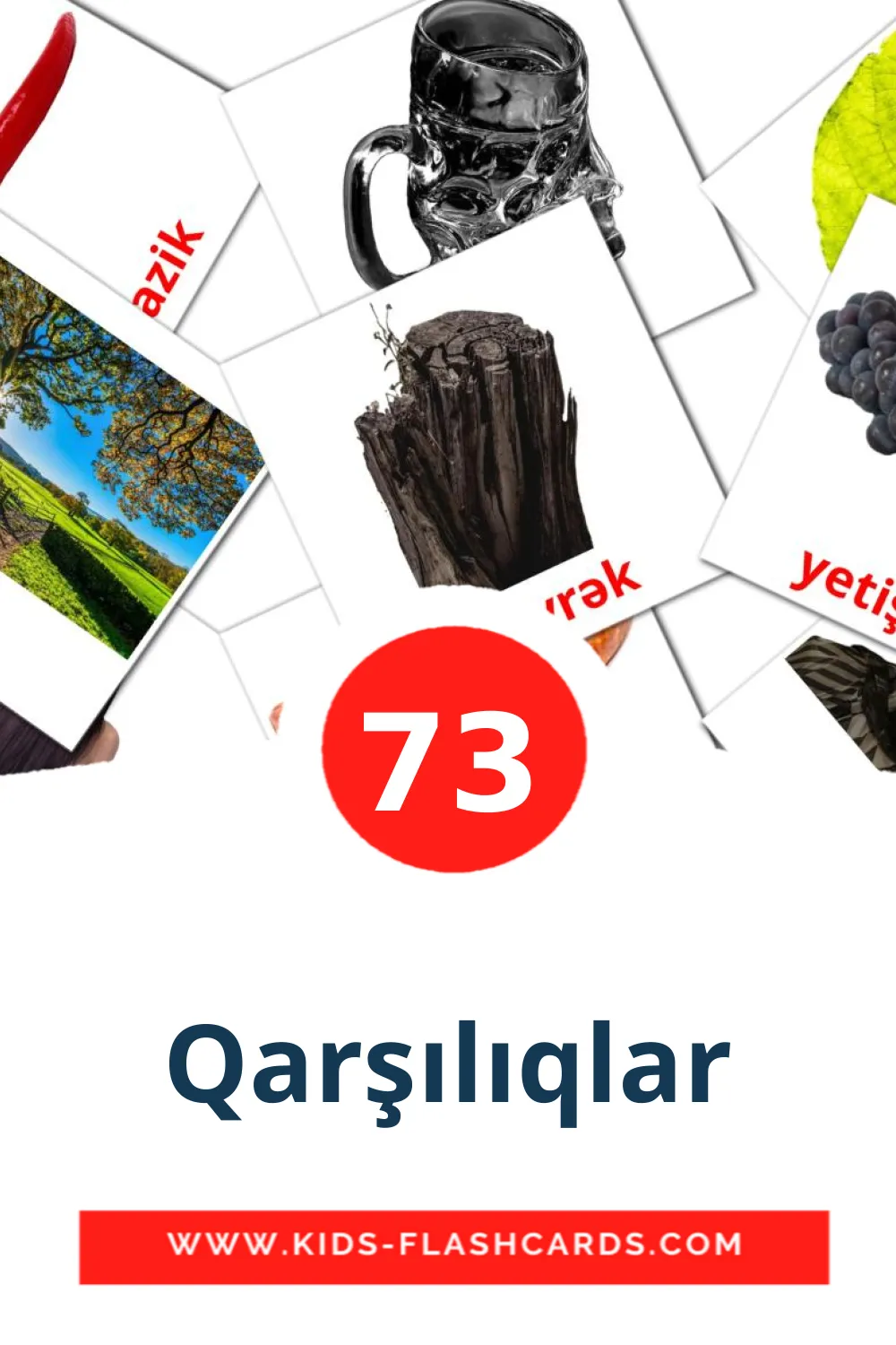 73 Qarşılıqlar fotokaarten voor kleuters in het azerbaijani